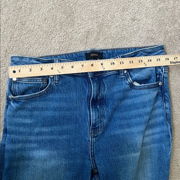 Quince Bella Stretch Relaxed Straight Jeans Size 31 Wide leg Organic Cotton - Picture 11 of 13